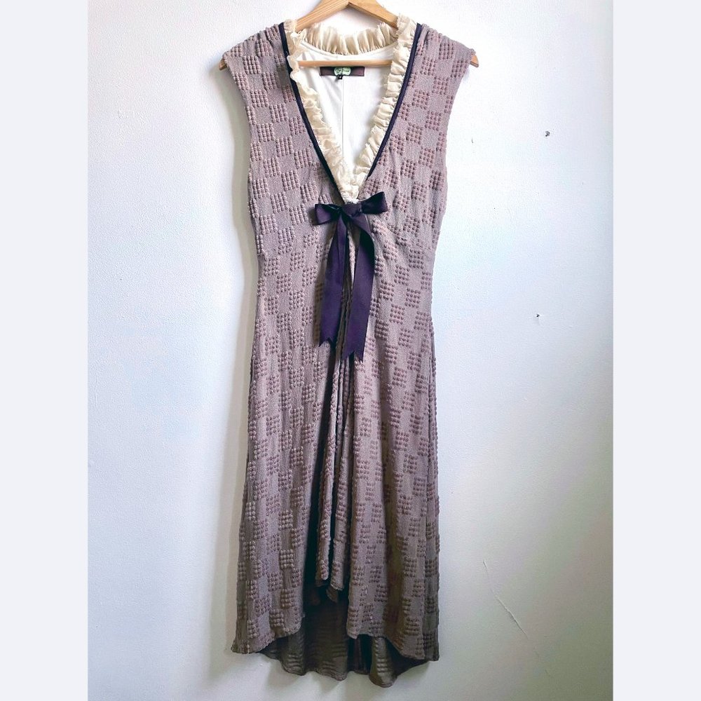 Eva Franco bow & ruffles dress size 8 EUC